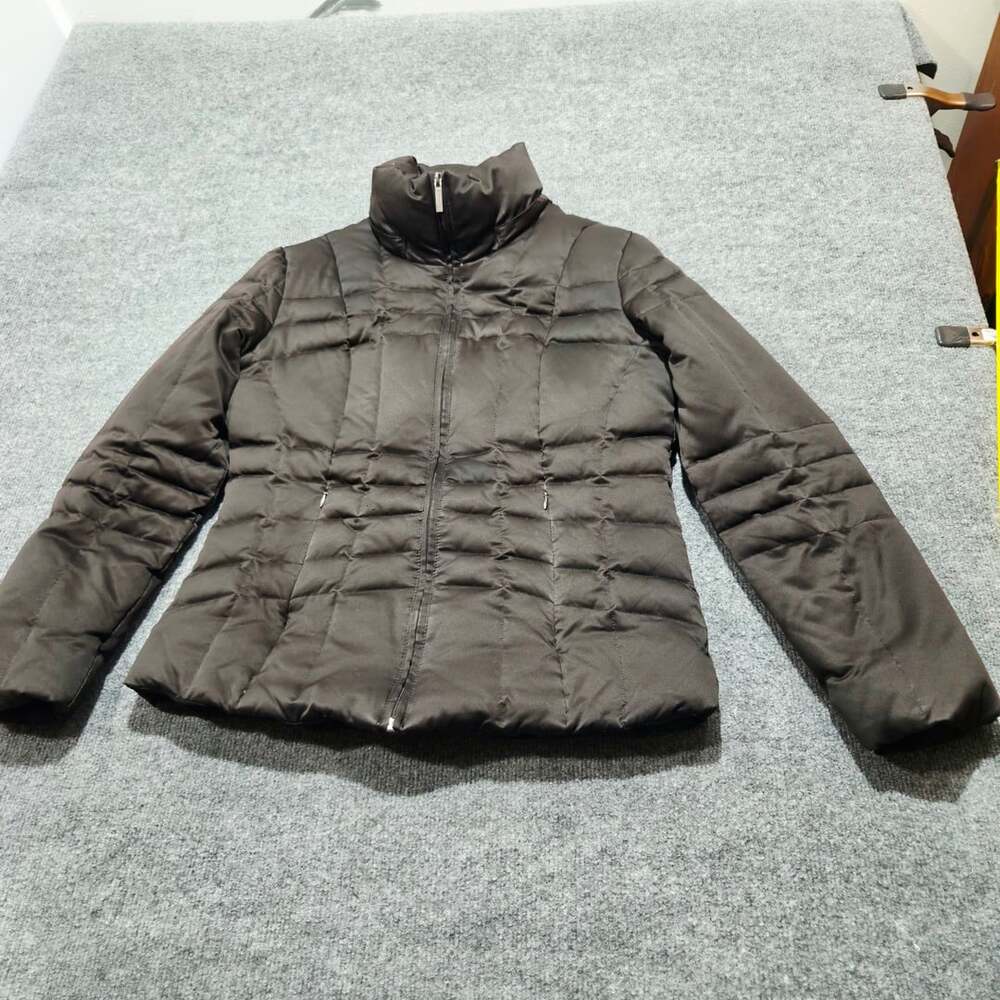 Calvin Klein Down Puffer Jacket Size S Black Quilted Duck Down Filled